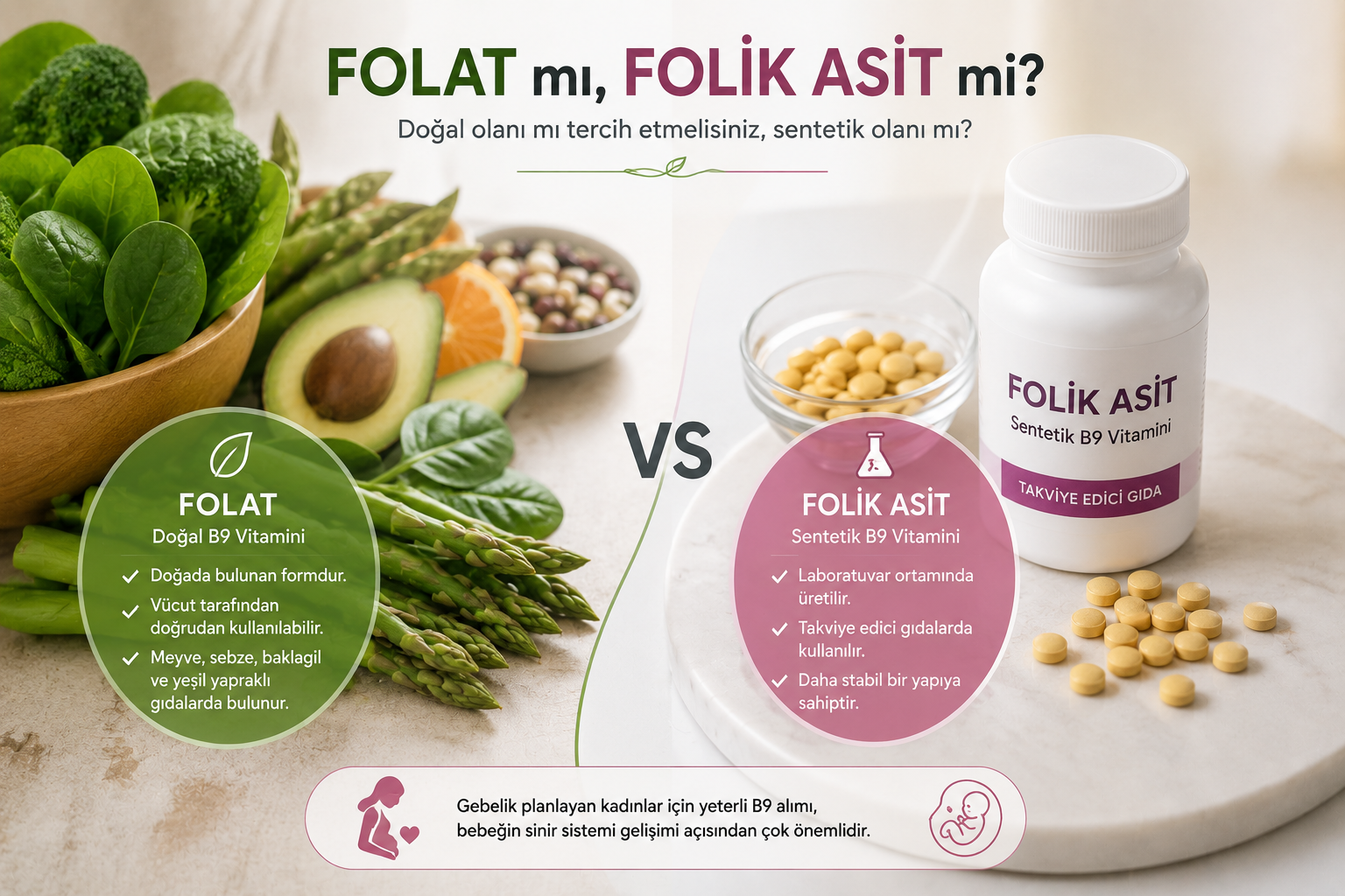 Folat mı Folik Asit mi? Metilfolat, MTHFR ve Doğru Form Rehberi